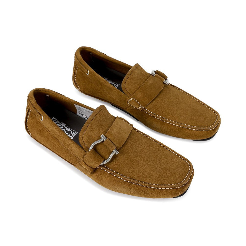 フェラガモ FERRAGAMO メンズ スエード フラットドライビングシューズ 0604679 CABO2 ETRUSCO