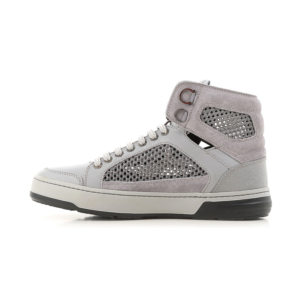 フェラガモ FERRAGAMO メンズ ライトグレー メンズ スポーツシューズ  0605593 NIGEL3 SILVER-P