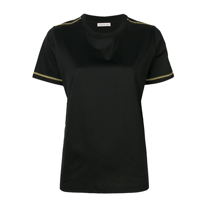 モンクレール MONCLER レディース Tシャツ 80637-00 8390X 99S Black t-shirt with gold logo