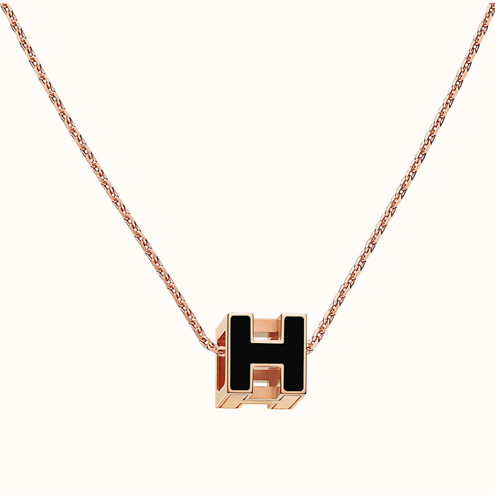 エルメス HERMES PENDANT レディースペンダント H143991FO03 ROSEGOLD NOIR BLACK