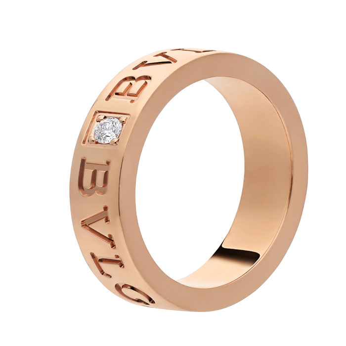 ブルガリ BVLGARI レディースリング 18 kt rose gold ring set with a diamond AN854185 M7M7T6
