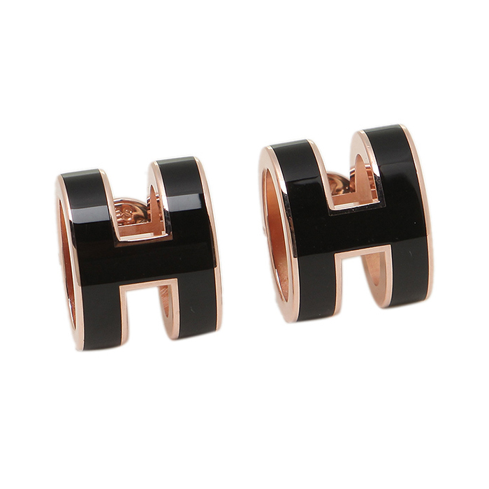 エルメス HERMES EARRING レディースイヤリング H608001FO ROSE GOLD NOIR