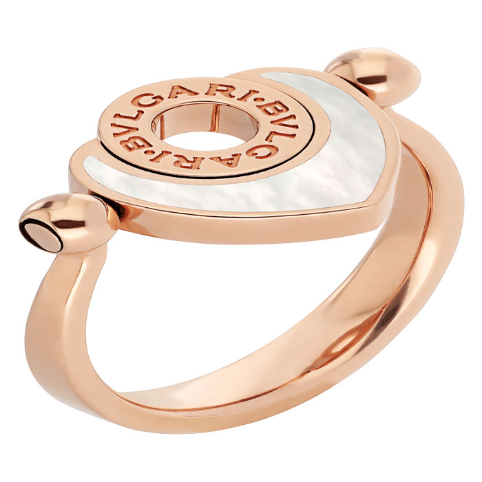 ブルガリ BVLGARI レディースリング18 kt rose gold flip ring with mother-of-pearl AN857851 KYKKNN