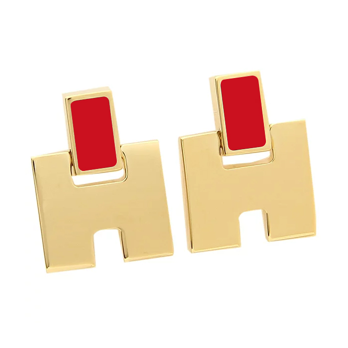 エルメス HERMES EARRING レディースイヤリング H616201F-O GOLD ROUGE VIF
