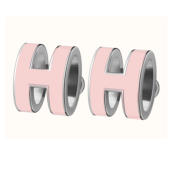 エルメス HERMES EARRING レディースイヤリング H608001FP-O SILVER ROSE DRAGEE