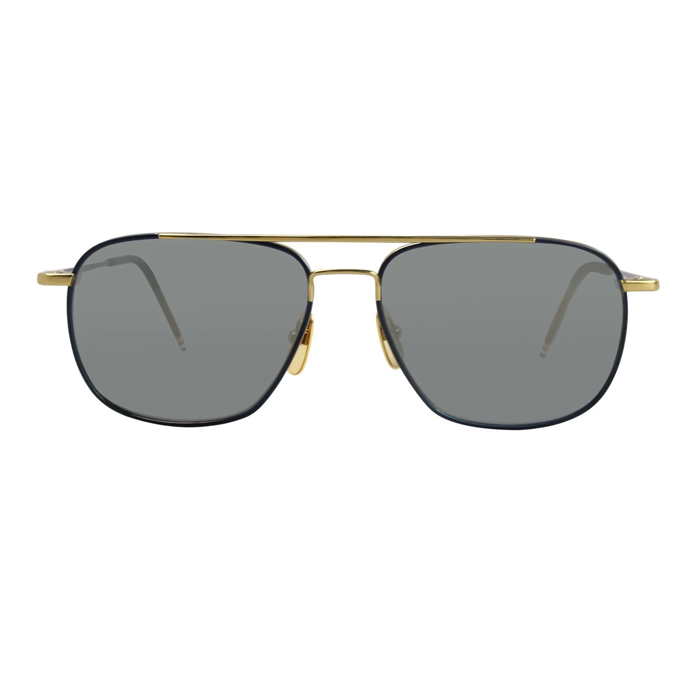 トムブラウン THOM BROWNE メンズ サングラス TB 103 C NVY GLD Blue / Bronze Lens Mirror Sunglasses