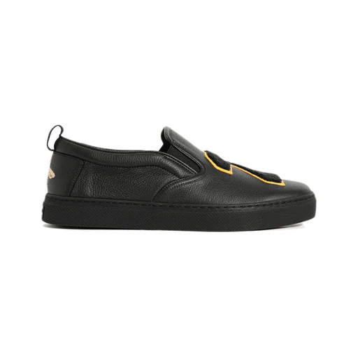 グッチ GUCCI メンズ レザー スリッポン ラウンドトゥ ロートップ 'ブラック'  449975 BXO60 1070