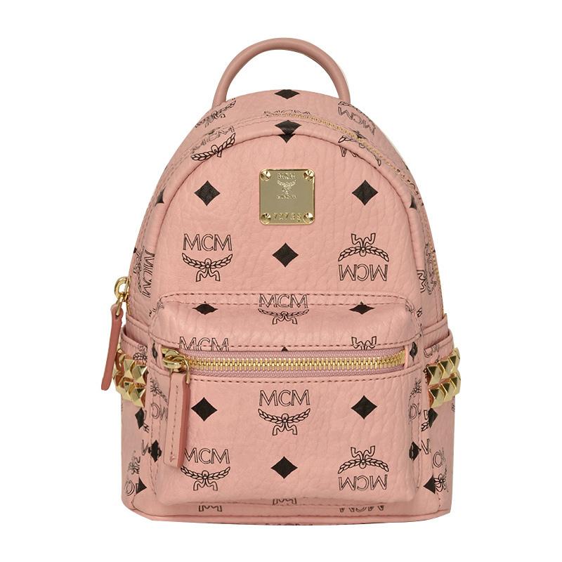 エム シー エム MCM レディース ピンクレッド リュックサックバックパック MMK7AVE92PZ